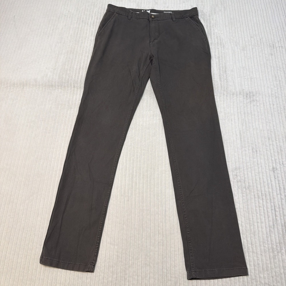 Mugsy Jeans Mens 33x34 Brooks Pants Brown Stretch Chino Casual Slim Comfort